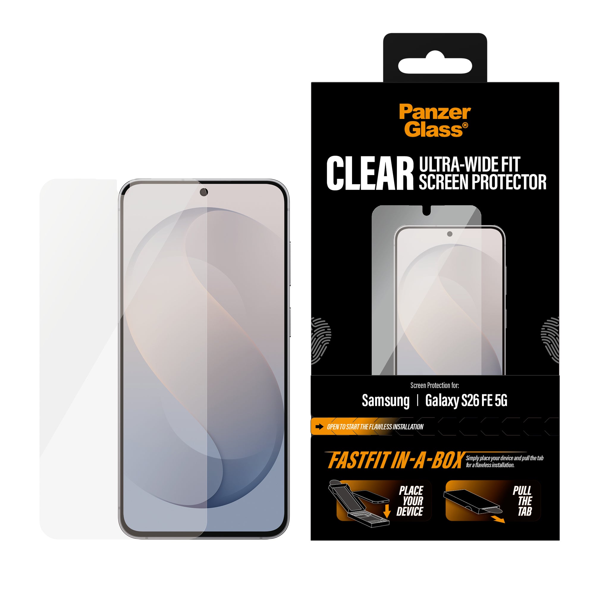 PanzerGlass® Screen Protector Samsung Galaxy S26 FE 5G | Ultra-Wide Fit w. FASTFIT IN-A-BOX